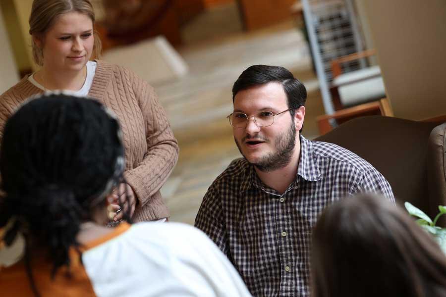 Truett students in conversation